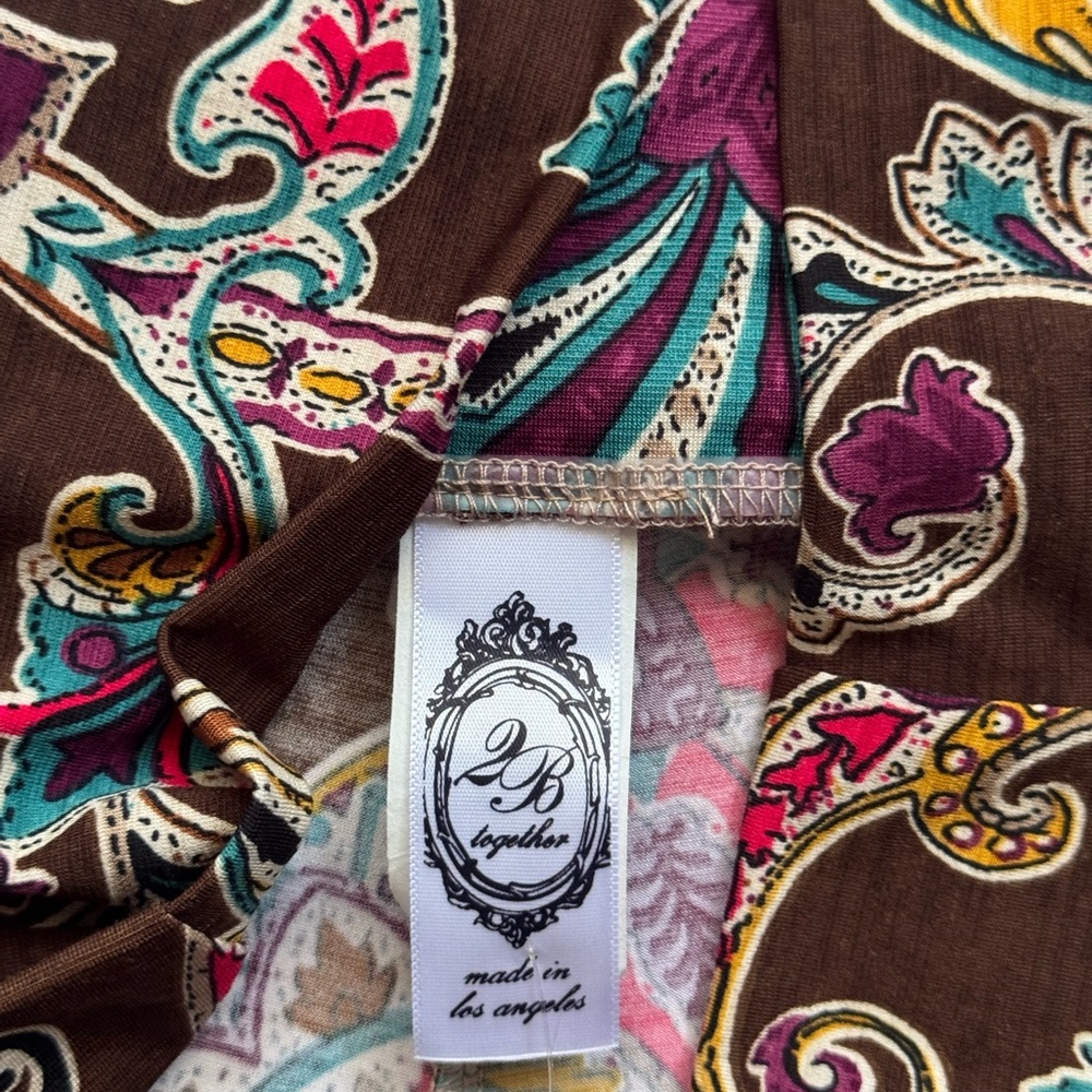 2 B Together Paisley Print Palazzo Pants - Picture 5 of 10